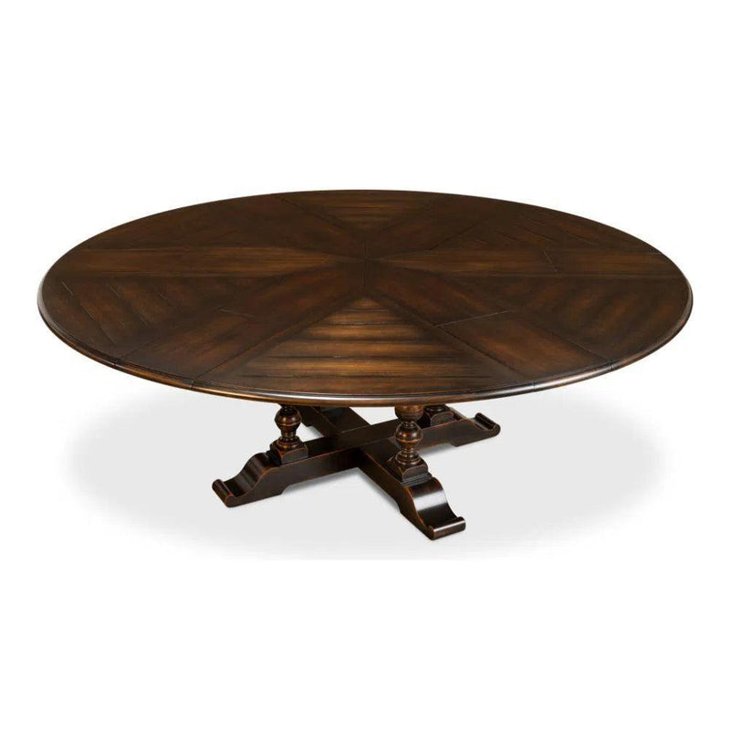 Walnut Jupe Extendable Round Dining Table Ebony Finish Dining Tables LOOMLAN By Sarreid