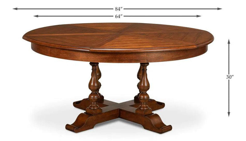 Walnut Jupe Extendable Round Dining Table Walnut Finish Dining Tables LOOMLAN By Sarreid