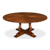 Walnut Jupe Extendable Round Dining Table Walnut Finish Dining Tables LOOMLAN By Sarreid