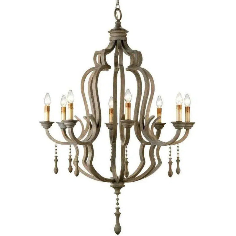 Washed Gray Waterloo Chandelier Chandeliers LOOMLAN By Currey & Co