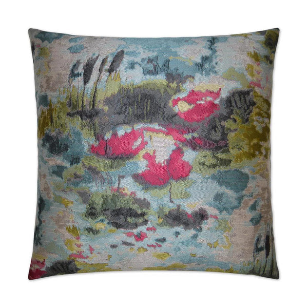 Water Garden Multi Color Throw Pillow With Insert Throw Pillows LOOMLAN By D.V. Kap