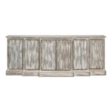 Waterfall Front Credenza Cabinet for Living Room Distressed Sideboards LOOMLAN By Sarreid