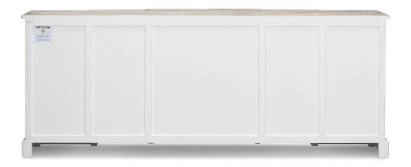 Waterfall Front Credenza Cabinet for Living Room Distressed Sideboards LOOMLAN By Sarreid