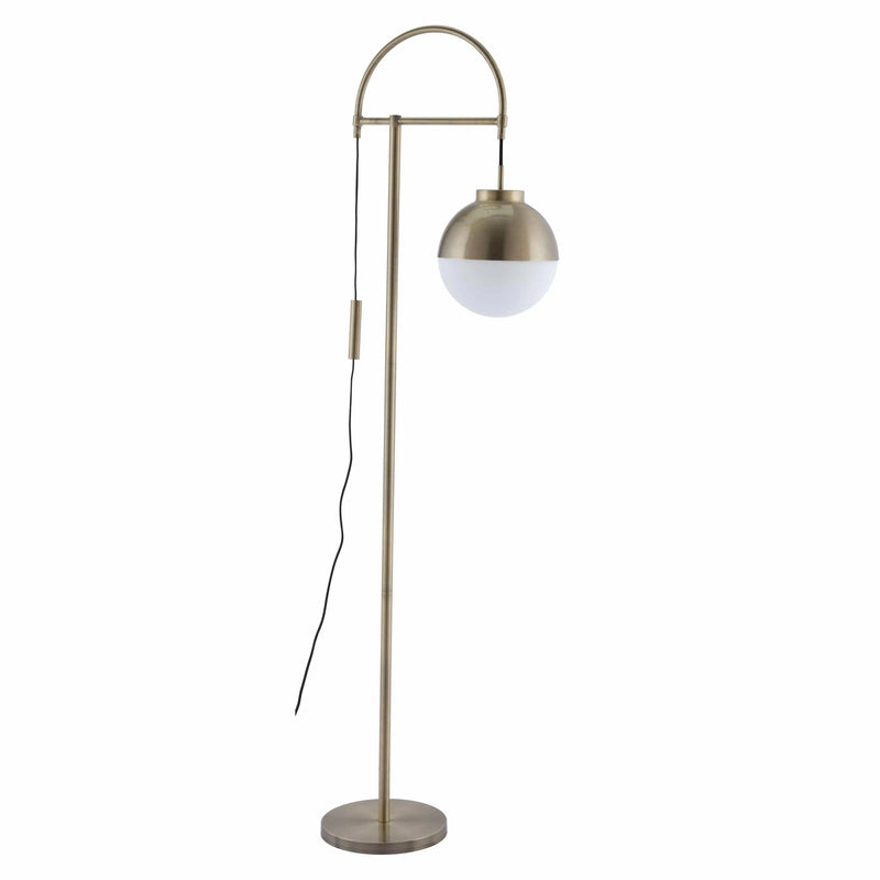 Waterloo Floor Lamp White & Brushed Bronze Floor Lamps LOOMLAN By Zuo Modern