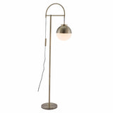 Waterloo Floor Lamp White & Brushed Bronze Floor Lamps LOOMLAN By Zuo Modern