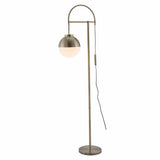 Waterloo Floor Lamp White & Brushed Bronze Floor Lamps LOOMLAN By Zuo Modern