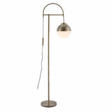 Waterloo Floor Lamp White & Brushed Bronze Floor Lamps LOOMLAN By Zuo Modern