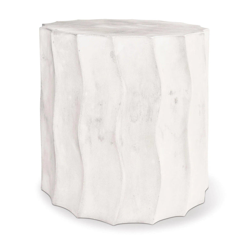 Wave Accent Table (Short) - Ebony White Outdoor End Table Outdoor Side Tables LOOMLAN By Seasonal Living