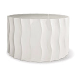 Wave Accent Table (Wide) - White Outdoor End Table Outdoor Side Tables LOOMLAN By Seasonal Living