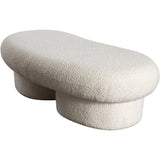 Wave Curved Accent Bench in Ivory Boucle Fabric Bedroom Benches LOOMLAN By Diamond Sofa