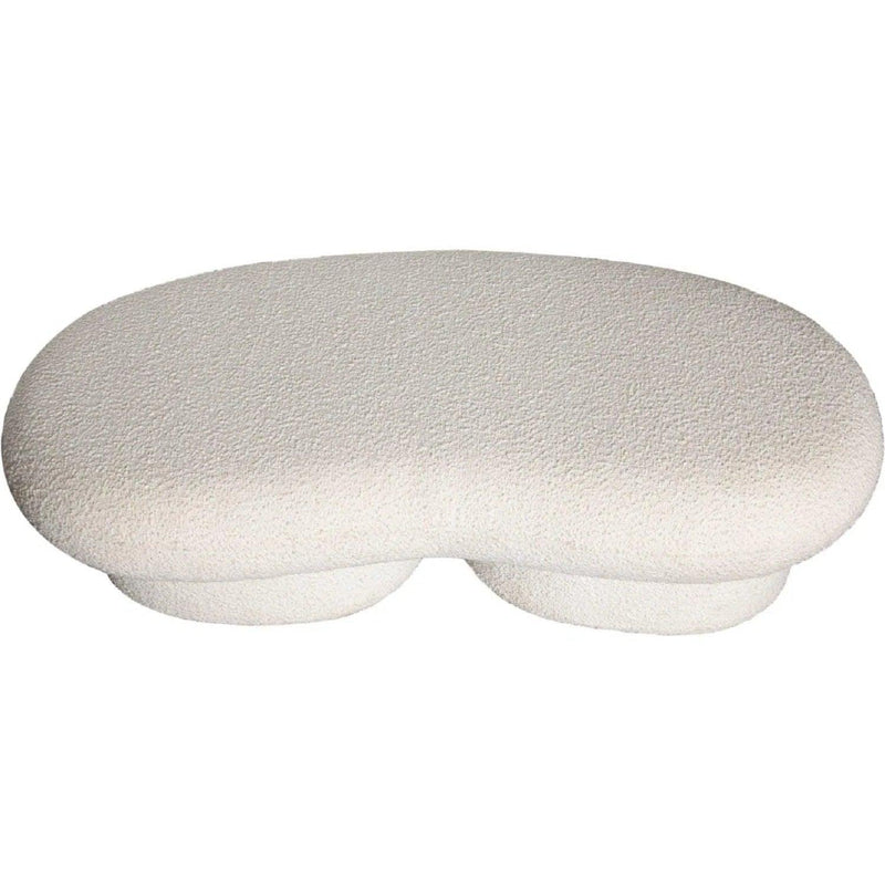 Wave Curved Accent Bench in Ivory Boucle Fabric Bedroom Benches LOOMLAN By Diamond Sofa