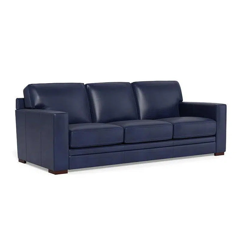 Waverly Modern Leather Couch With Track Arms Sofas & Loveseats LOOMLAN By Uptown Sebastian