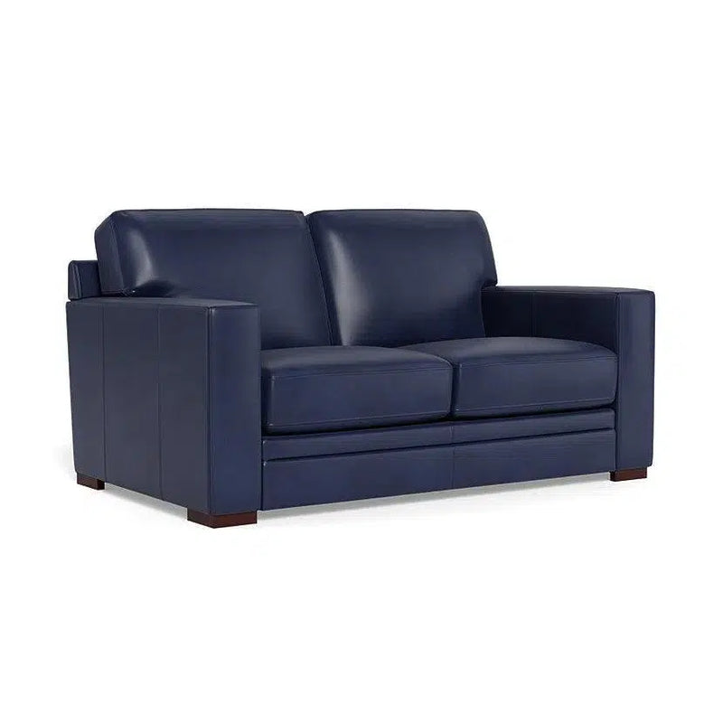 Waverly Modern Leather Loveseat With Track Arms Sofas & Loveseats LOOMLAN By Uptown Sebastian