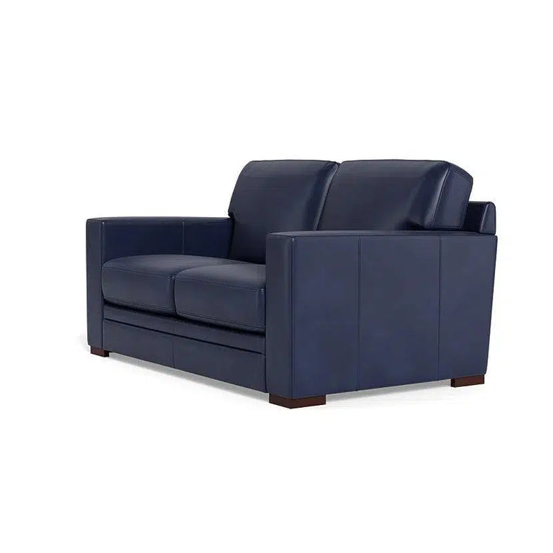 Waverly Modern Leather Loveseat With Track Arms Sofas & Loveseats LOOMLAN By Uptown Sebastian