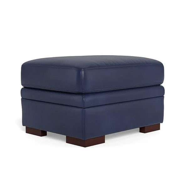 Waverly Modern Leather Ottoman Ottomans LOOMLAN By Uptown Sebastian