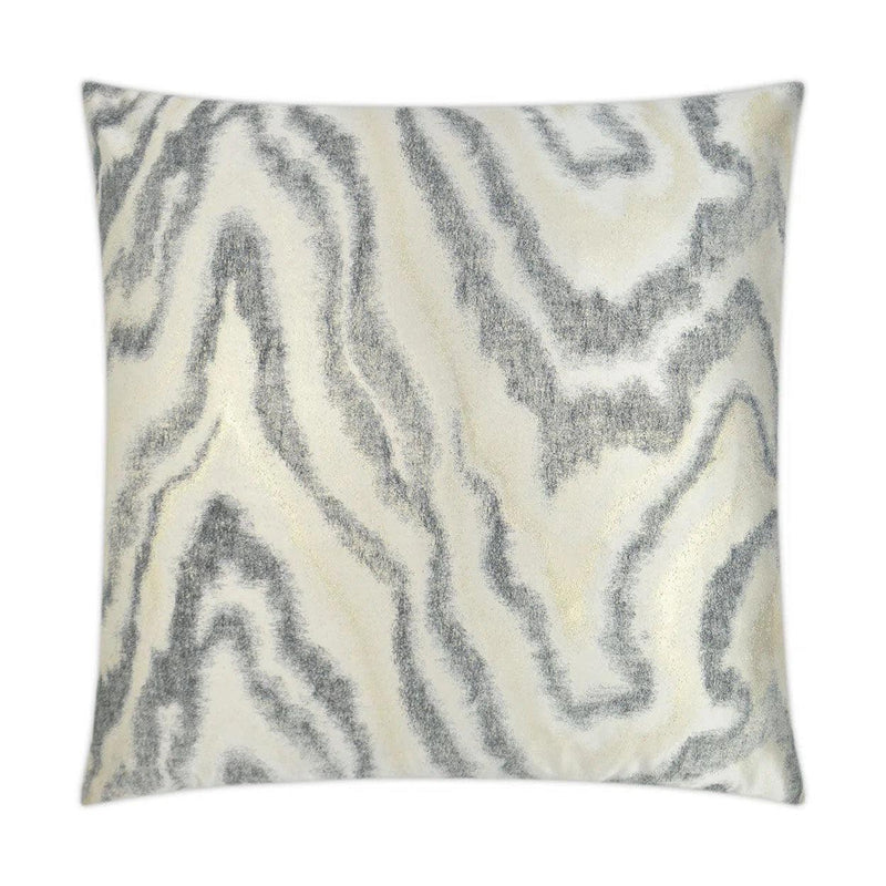 Waves Charcoal Grey Throw Pillow With Insert Throw Pillows LOOMLAN By D.V. Kap