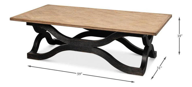 Wavy Coffee Table Antique Black Coffee Tables LOOMLAN By Sarreid