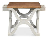 Wavy Side Table Antique White Side Tables LOOMLAN By Sarreid