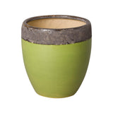 Weather Resistant Ceramic Round Planter Outdoor Planters LOOMLAN By Emissary