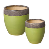 Weather Resistant Ceramic Round Planter Outdoor Planters LOOMLAN By Emissary