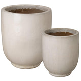 Weather Resistant Round Ceramic Planter Outdoor Planters LOOMLAN By Emissary