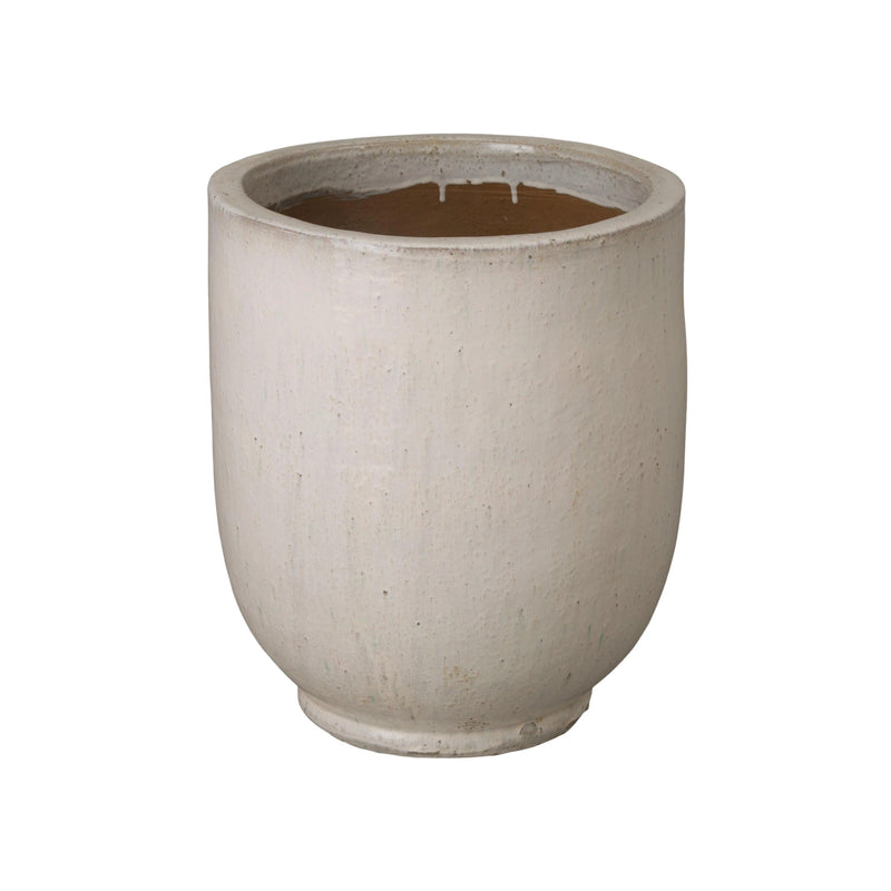 Weather Resistant Round Ceramic Planter Outdoor Planters LOOMLAN By Emissary