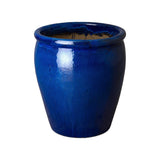 Weather Resistant Round Ceramic Pot Outdoor Planters LOOMLAN By Emissary