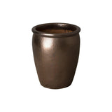 Weather Resistant Round Ceramic Pot Outdoor Planters LOOMLAN By Emissary