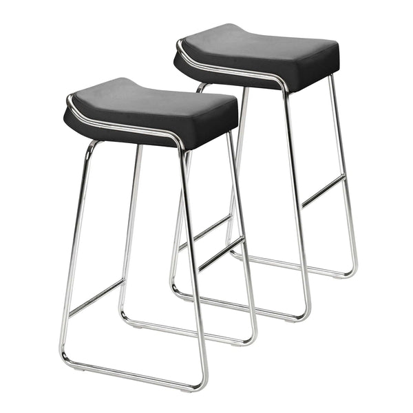 Wedge Barstool (Set of 2) Black Bar Stools LOOMLAN By Zuo Modern