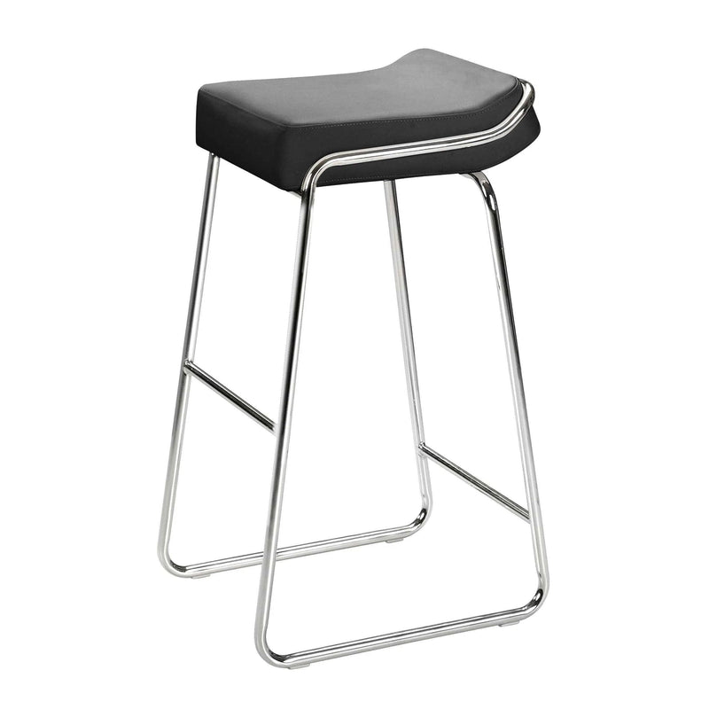 Wedge Barstool (Set of 2) Black Bar Stools LOOMLAN By Zuo Modern