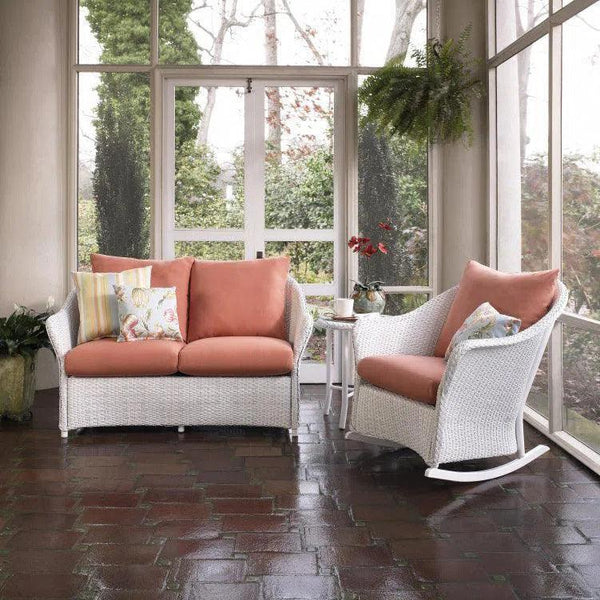 Weekend Retreat 3 Piece Wicker Loveseat & Rocker Set Lloyd Flanders Outdoor Lounge Sets LOOMLAN By Lloyd Flanders