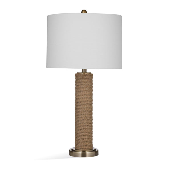 Welch Metal and Linen Rope Brown Table Lamp Table Lamps LOOMLAN By Bassett Mirror