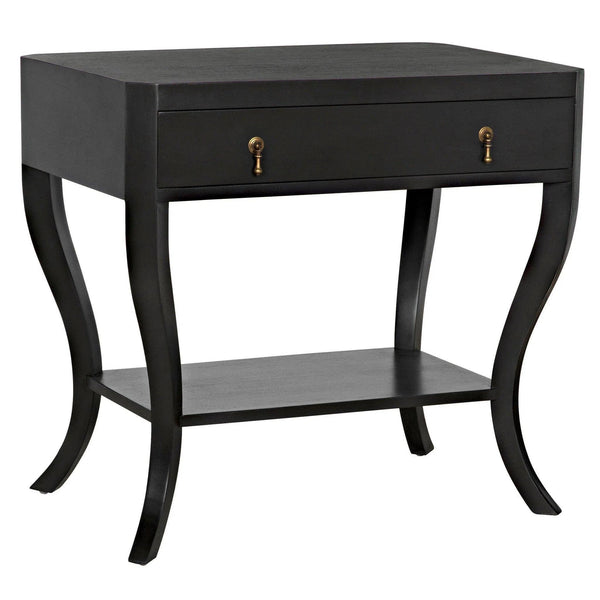 Weldon Wood Black Round Side Table Side Tables LOOMLAN By Noir