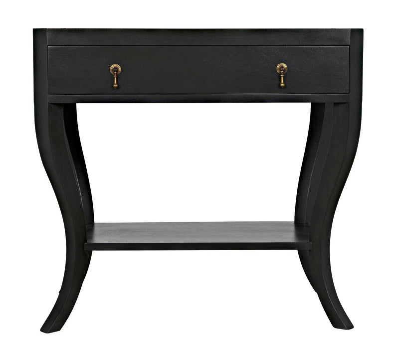 Weldon Wood Black Round Side Table Side Tables LOOMLAN By Noir