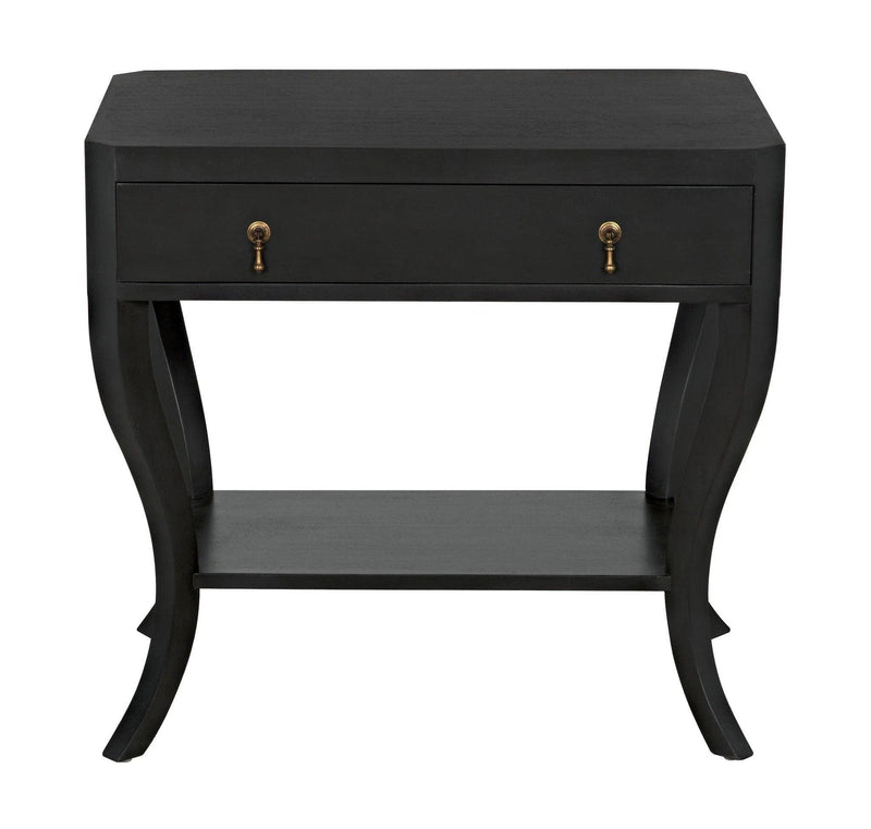 Weldon Wood Black Round Side Table Side Tables LOOMLAN By Noir