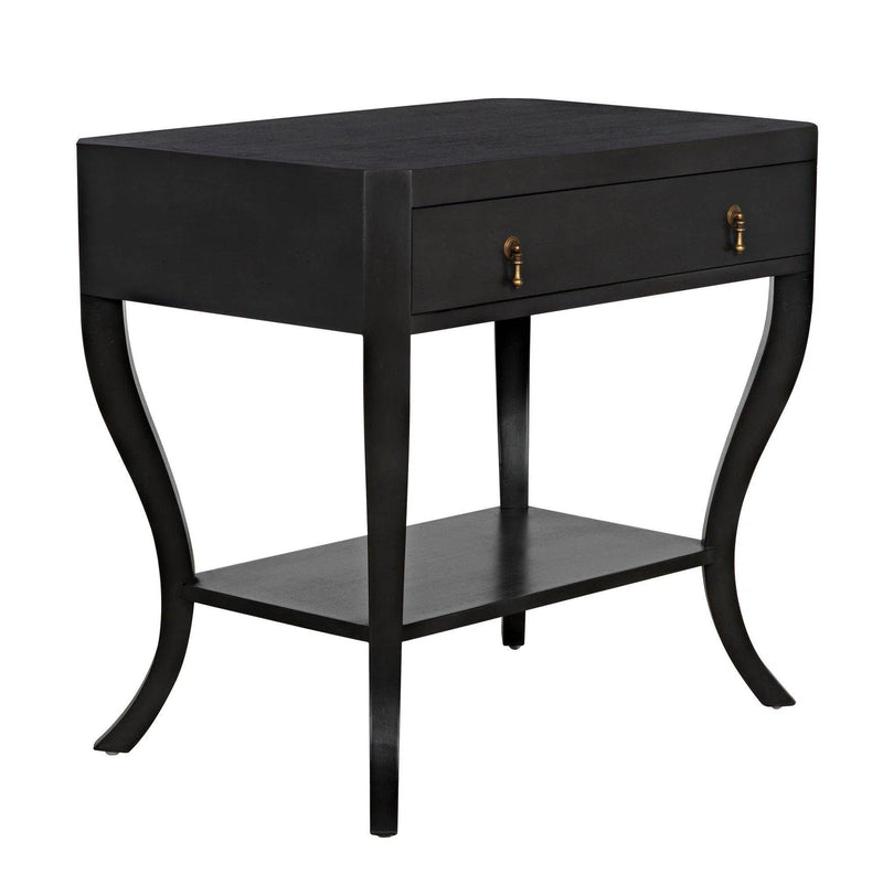 Weldon Wood Black Round Side Table Side Tables LOOMLAN By Noir