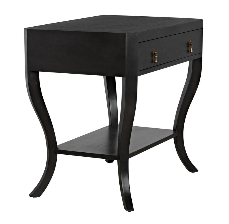 Weldon Wood Black Round Side Table Side Tables LOOMLAN By Noir