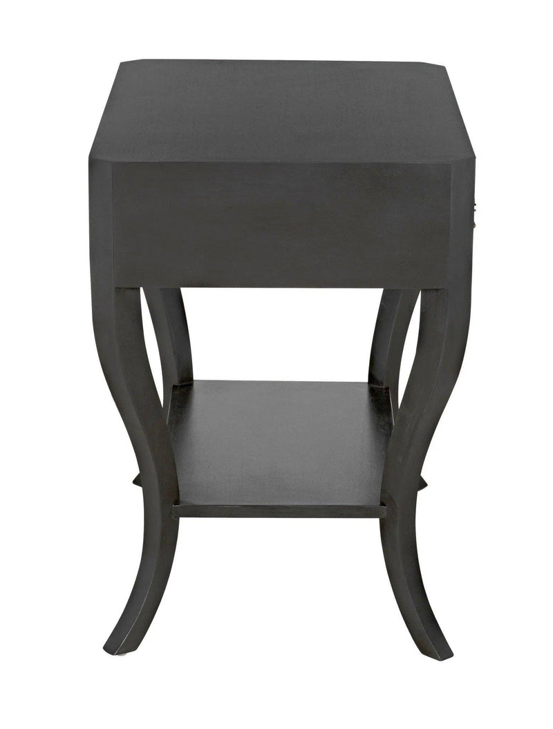 Weldon Wood Black Round Side Table Side Tables LOOMLAN By Noir