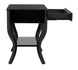 Weldon Wood Distressed Black Rectangle Side Table Side Tables LOOMLAN By Noir