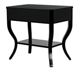 Weldon Wood Distressed Black Rectangle Side Table Side Tables LOOMLAN By Noir