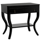 Weldon Wood Distressed Black Rectangle Side Table Side Tables LOOMLAN By Noir