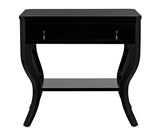 Weldon Wood Distressed Black Rectangle Side Table Side Tables LOOMLAN By Noir