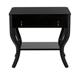 Weldon Wood Distressed Black Rectangle Side Table Side Tables LOOMLAN By Noir