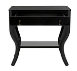 Weldon Wood Distressed Black Rectangle Side Table Side Tables LOOMLAN By Noir