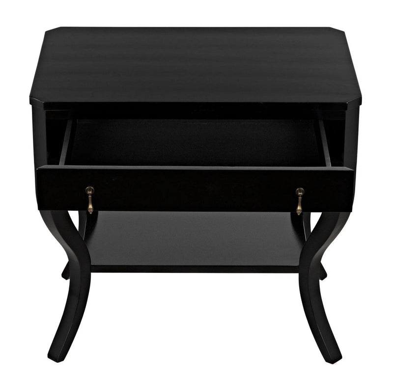 Weldon Wood Distressed Black Rectangle Side Table Side Tables LOOMLAN By Noir