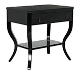 Weldon Wood Distressed Black Rectangle Side Table Side Tables LOOMLAN By Noir