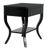 Weldon Wood Distressed Black Rectangle Side Table Side Tables LOOMLAN By Noir