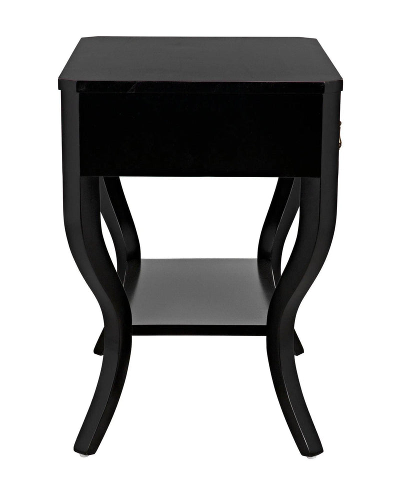 Weldon Wood Distressed Black Rectangle Side Table Side Tables LOOMLAN By Noir