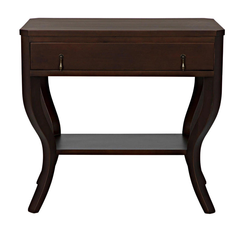 Weldon Wood Distressed Brown Rectangle Side Table Side Tables LOOMLAN By Noir