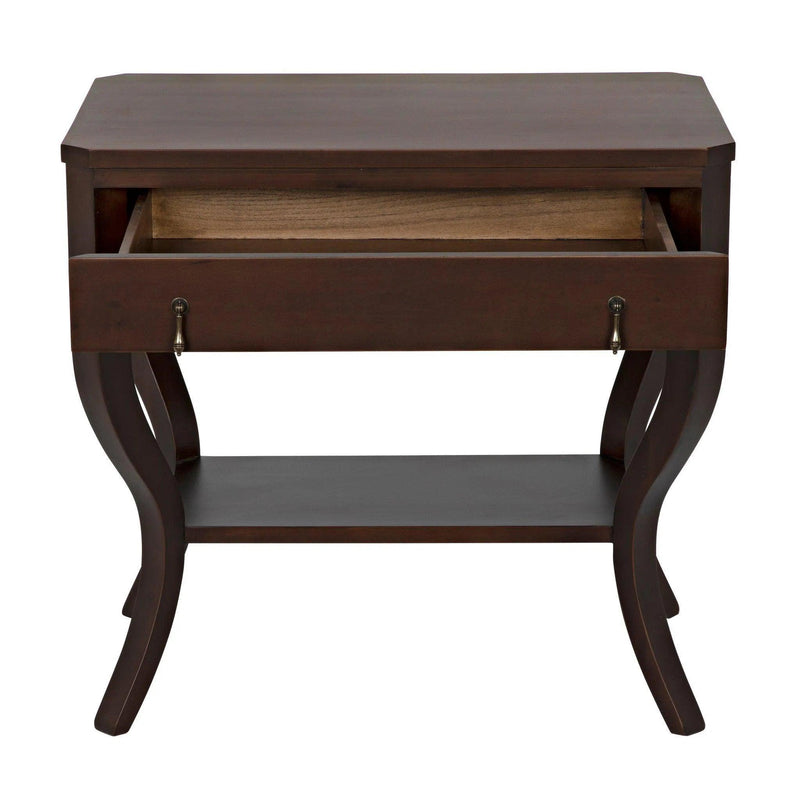 Weldon Wood Distressed Brown Rectangle Side Table Side Tables LOOMLAN By Noir